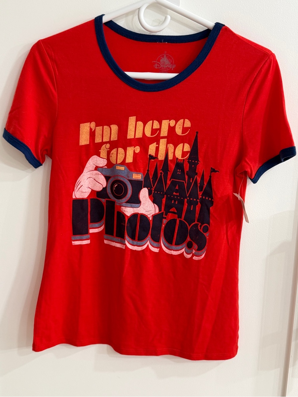 Disney Parks Exclusive "I'm Here For The Photos" Ringer Tee XS NWT